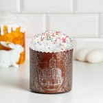 Форма бумажная для кулича &quot;Собор серебряный&quot; 90 x 90 мм