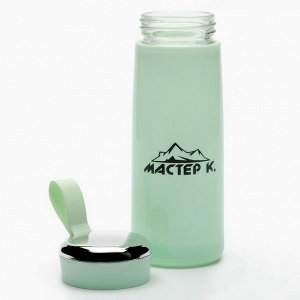 Бутылка для воды, 400 мл, "Мастер К", стекляннная, зелёная