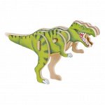 Пазл деревянный 3D. Тираннозавр. Серия Мини-животные. Размер 11,5х18,5 см. ГЕОДОМ