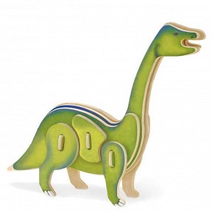 Пазл деревянный 3D. Бронтозавр.