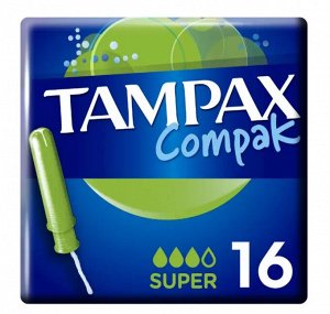 Tampax Тампоны Compak Super, 16 шт