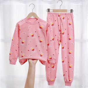 Пижама для девочки, цвет коралловый, принт котики, прироженки