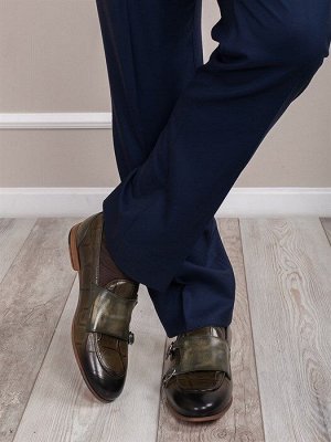 Мужские туфли в стиле классика/ Монки мужские  1509-51-00 Хаки
