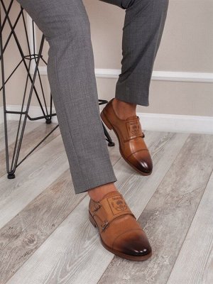 Мужские туфли/ Монки для мужчин  4008-54-L1 Рыжий