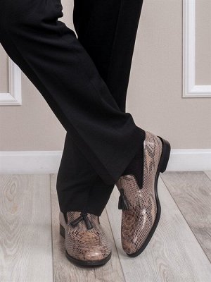 Лоферы мужские стильные легкие из натуральной кожи 28255-00 Бежевый