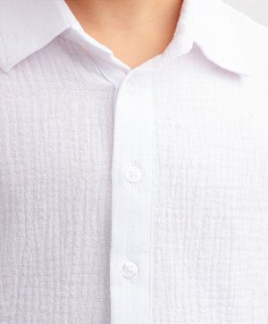 Рубашка муслиновая с коротким рукавом белая Button Blue