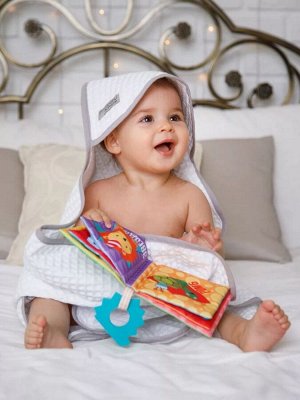 Книжка-игрушка с грызунком AMAROBABY Soft Book, Противоположности,голубой