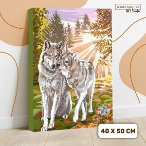 Картина по номерам на холсте с подрамником «Волки» 4050 см