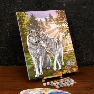 Картина по номерам на холсте с подрамником «Волки» 4050 см