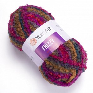 Пряжа YarnArt Frizzy  №414 коричневый/малина/фиолет