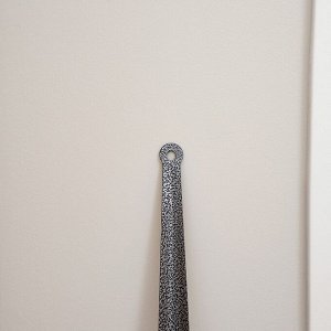 Ложка для обуви Доляна, с кольцом, металлическая, 45x5 см, покрытие антик серебро