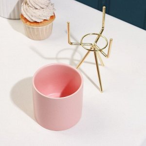 Конфетница керамическая «Нюд», 220 мл, 8,5x14 см, цвет розовый