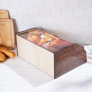 Хлебница деревянная Доляна «Ржаное поле», 38,3x28x17,3 см