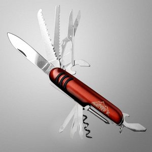Нож швейцарский "Спасатель" 12в1, красный