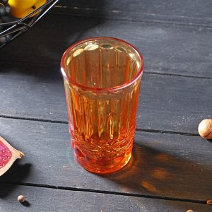 Набор стеклянных стаканов Magistro «Ла-Манш», 350 мл, 8?12,5 см, 6 шт, цвет янтарный