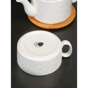 Набор фарфоровый чайный BellaTenero «Орнамент», 2 предмета: чайник 400 мл, кружка 280 мл, цвет белый