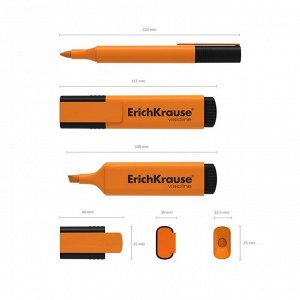 Маркер текстовыделитель ErichKrause Visioline V-21, 0,6-5,0 мм, чернила на водной основе, оранжевый