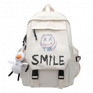 Модный городской рюкзак - Smiley Face, белый