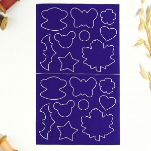 Наклейки-заплатки для одежды фигурные (1 лист), фиолетовый, 14,5х24,5 см
