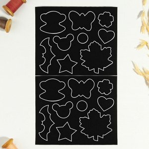 Наклейки-заплатки для одежды фигурные (1 лист), черный, 14,5х24,5 см