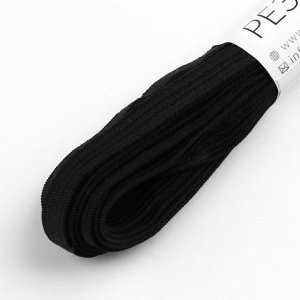 Резинка вязаная, 8 мм, 4,5 м, 4 шт, цвет чёрный