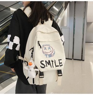 Модный городской рюкзак - Smiley Face, белый