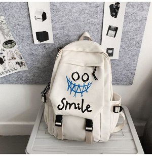 Модный городской рюкзак - Smile, белый