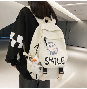 Модный городской рюкзак - Smile, белый