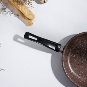 Сковорода Rock, d=19 см, пластиковая ручка, антипригарное покрытие, цвет коричневый
