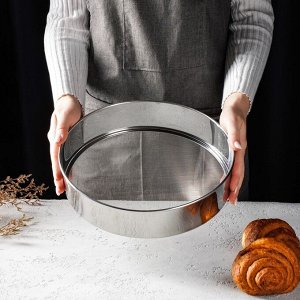 Сито для просеивания Доляна «Металлик», d=27 см, серебристое
