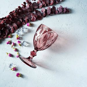 Бокал стеклянный Magistro «Круиз», 250 мл, 8x15,3 см, цвет розовый