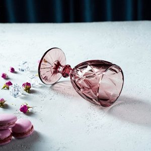 Бокал стеклянный Magistro «Круиз», 250 мл, 8x15,3 см, цвет розовый