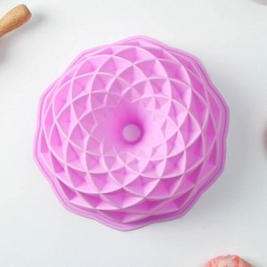 Форма силиконовая для выпечки Доляна «Ромбовидная», d=23 см, цвет розовый