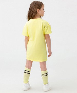 Платье-футболка с коротким рукавом желтое Button Blue