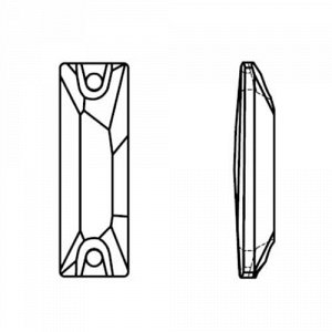 Стразы пришивные багет Crystal AB 7x21 мм