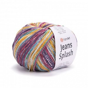 Пряжа YarnArt Jeans Splash №943 фиолет/голубой/желтый