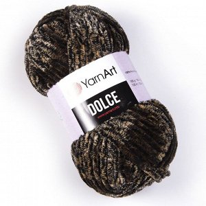 Пряжа YarnArt Dolce цвет №807 коричневый/бежевый/черный