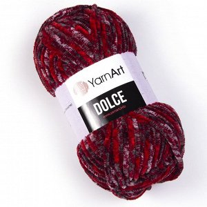Пряжа YarnArt Dolce цвет №805 красный/серый/белый