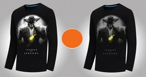 3D светящаяся футболка "Лига легенд" черная с длинным рукавом