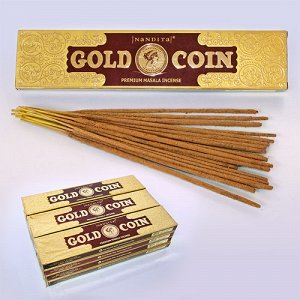 Благовония Nandita Gold Coin Шоколад Кофе Сандал и Ваниль 15 г