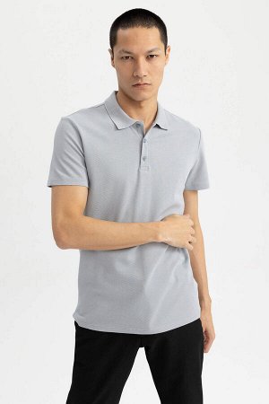 Базовая футболка с коротким рукавом Slim Fit с воротником поло