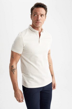 Полосатая футболка с коротким рукавом Modern Fit с вырезом поло