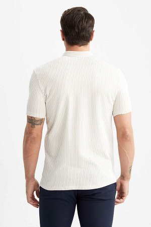 Полосатая футболка с коротким рукавом Modern Fit с вырезом поло