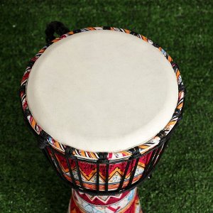 Барабан Джембе Красный орнамент, 38 х 21 см