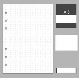 Блок листов для блокнота/тетради формата А5 на 6 колец в точку