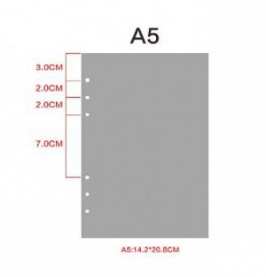 Блок листов для блокнота/тетради формата А5 на 6 колец в точку