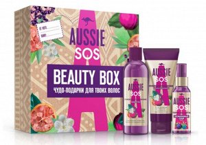 Aussie Beauty Box SOS Шампунь + Бальзам-ополаскиватель + Термозащитный спрей