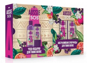 Подарочный набор Шампунь для волос Aussie SOS, 290 мл + Средство для волос Aussie 3 Minute Miracle SOS интенсивный ухода, 225 мл