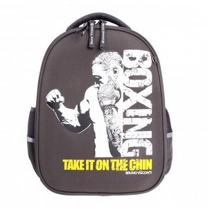 Рюкзак каркасный Bruno Visconti "Бокс", 38 х 30 х 20 см, тёмно-серый, с пеналом