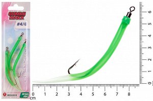 Крючок оснащенный кембриком HIGASHI Gummi Makk #4/0 (set-3pcs)